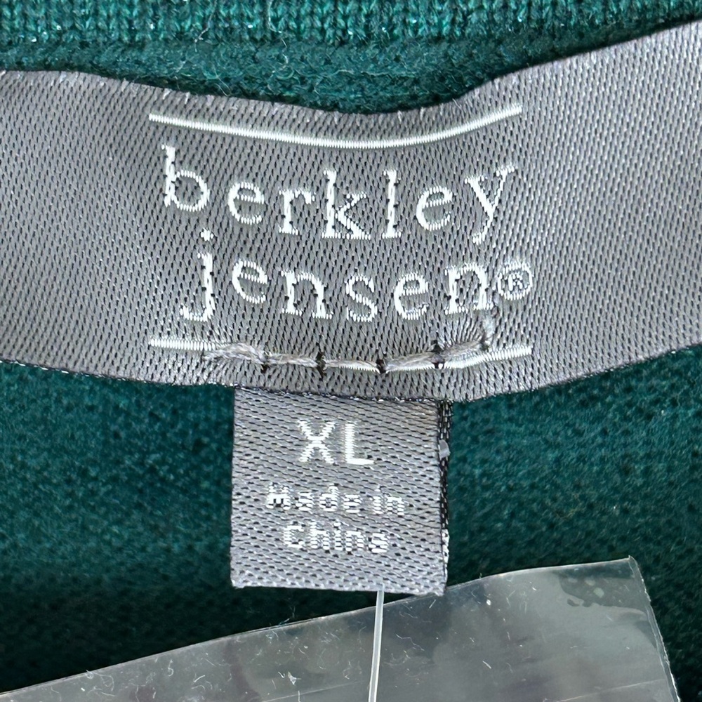 NWT Berkley Jensen Women’s XL Green Lurex Cardigan - Picture 3 of 10